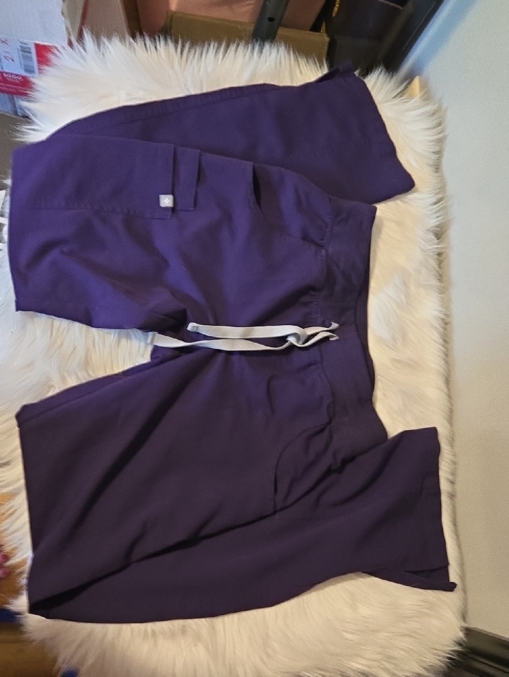 Figs Purple Drawstring Scrub Pants